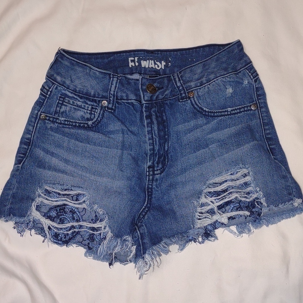 Rewash Destroyed Denim Short Shorts Size 0